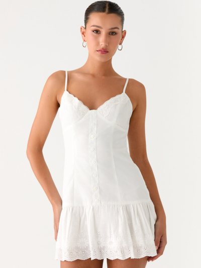 Peppermayo Sync Love Broderie Mini Dress - White