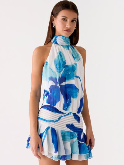 Peppermayo Willow Chiffon Mini Dress - Cerulean Bloom