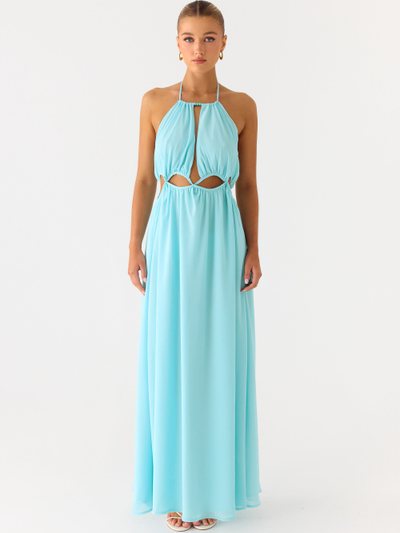 Peppermayo Ardenzelle Chiffon Halter Neck Maxi Dress - Turquoise