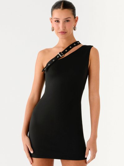 Peppermayo Off The Grid Eyelet Mini Dress - Black