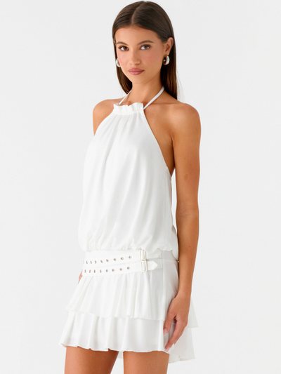 Peppermayo Dopamine Belt Mini Dress - White
