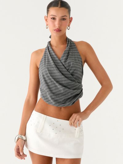Peppermayo Vassy Halter Top - Grey Marle Stripe