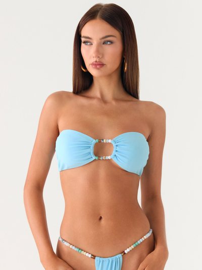Peppermayo Coastal Breeze Bead Strapless Bikini Top - Turquoise