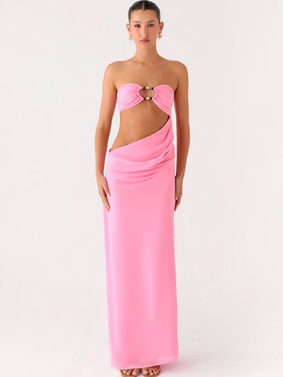 Peppermayo Falling Forever Strapless Beaded Maxi Dress - Pink