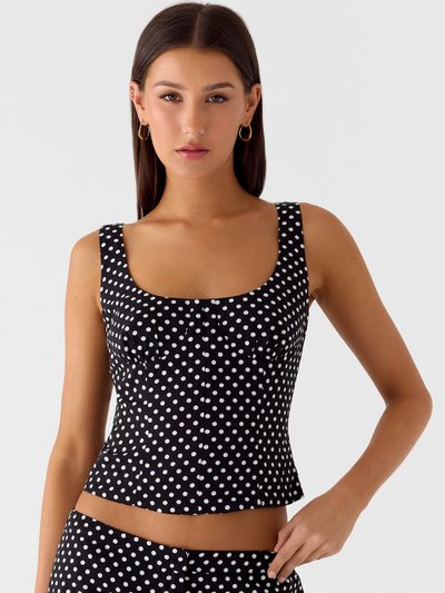 Peppermayo Coastline Bustier Top - Black Polkadot
