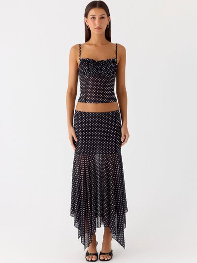 Peppermayo Buffy Maxi Skirt - Black Polkadot