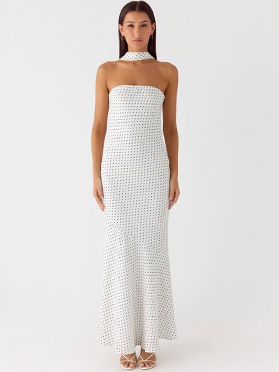 Peppermayo Under The Pagoda Maxi Dress - White Polkadot