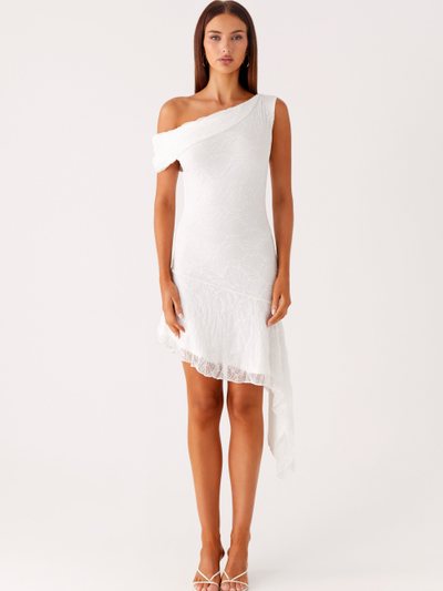 Peppermayo Rylee One Shoulder Midi Dress - White