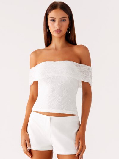 Peppermayo Tabby Off Shoulder Top - White