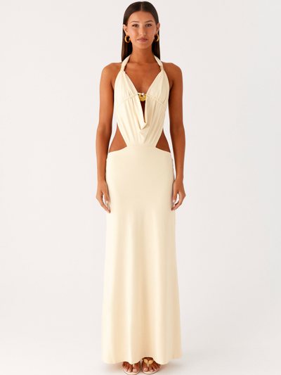 Peppermayo Torina Halter Maxi Dress - Lemon