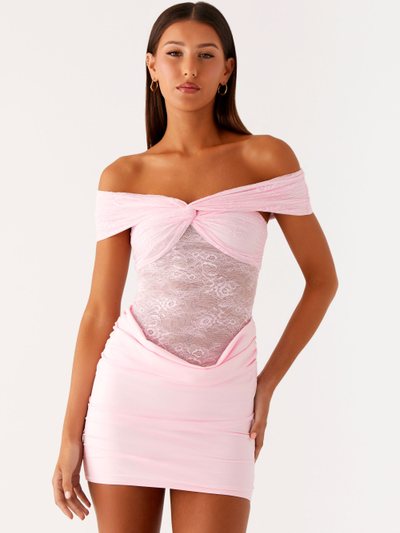 Peppermayo Either Way Off Shoulder Mini Dress - Baby Pink