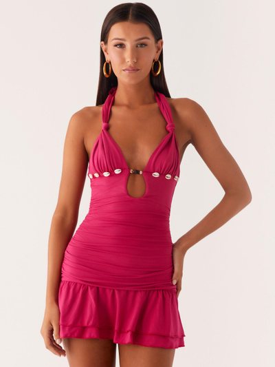 Peppermayo Payback Shell Trim Mini Dress - Fuchsia