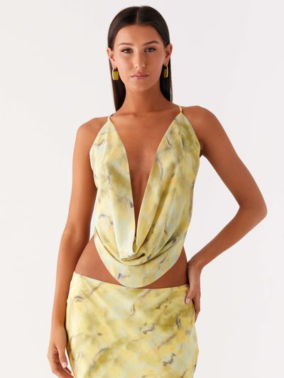 Peppermayo Kylo Cowl Top - Yellow Tie Dye