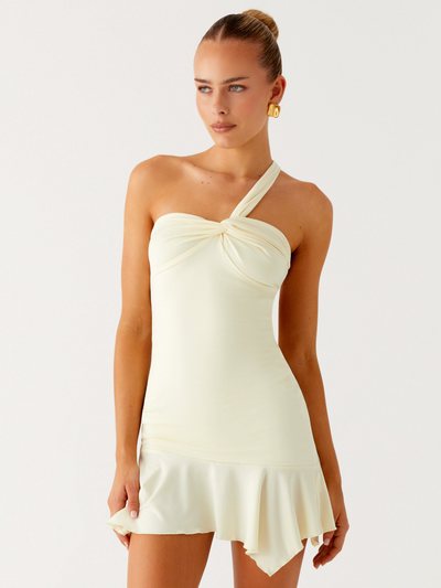 Peppermayo Not Your Fan Cut Out Mini Dress - Yellow