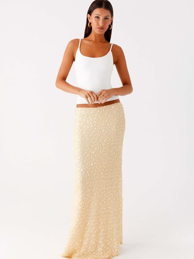 Peppermayo Honestly Sequin Maxi Skirt - Yellow