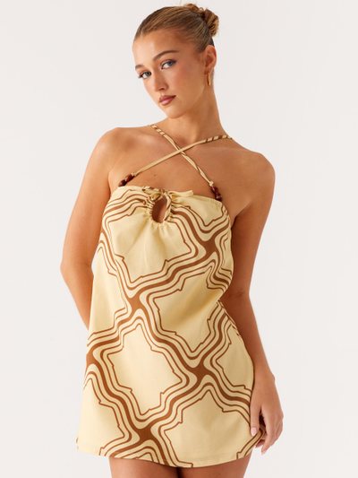 Peppermayo Naomi Criss Cross Mini Dress - Tidal Wave Print