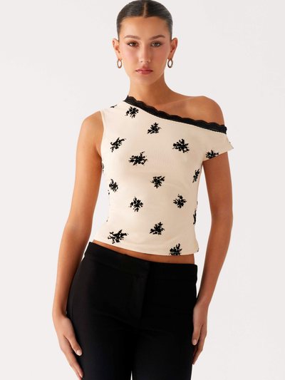 Peppermayo Blind Faith Flock One Shoulder Top - Cream