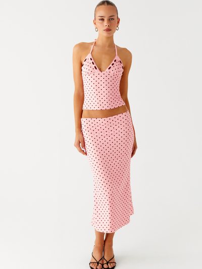 Peppermayo Bahama Low Rise Midi Skirt - Strawberry Dot