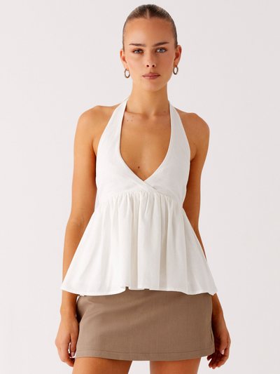 Peppermayo Sigala Cotton Halter Top - White