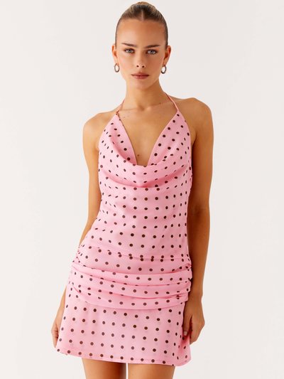 Peppermayo Cyna Cowl Mini Dress - Strawberry Dot