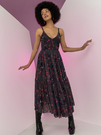 Blackmilkclothing Roses And Tuxedo Mask Sheer Midaxi Dress