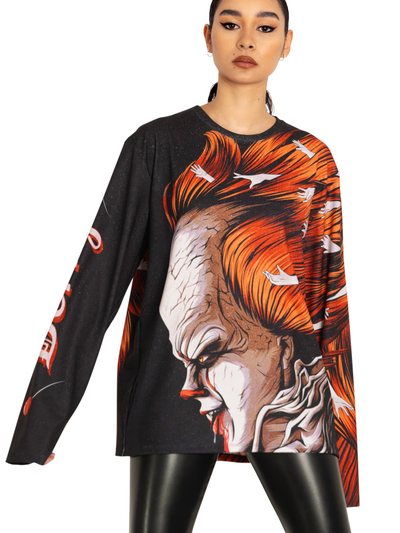 Blackmilkclothing Derry Is Calling Long Sleeve Oversized Boyfriend Tee
