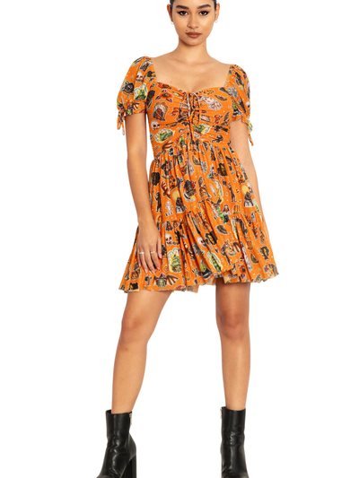 Blackmilkclothing Tattoween Pumpkin Short Tea Party Dress