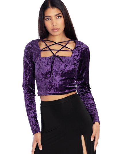 Blackmilkclothing Wiccan Crushed Velvet Long Sleeve Pentagram Top