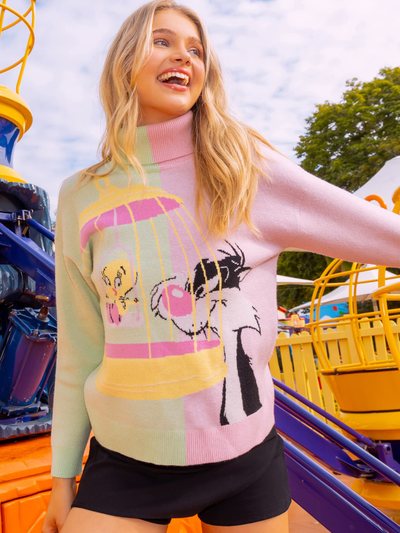 Blackmilkclothing Sylvester And Tweety Roll Neck Sweater