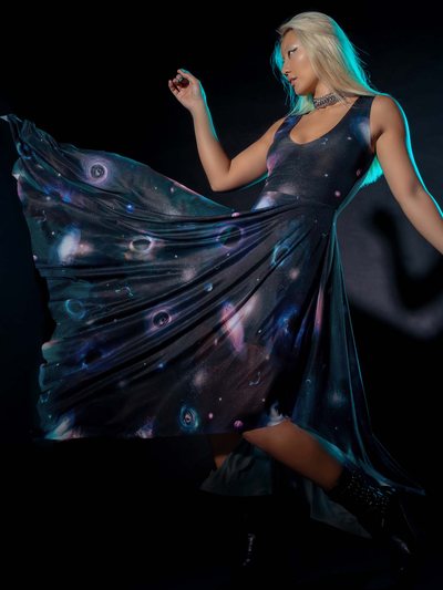 Blackmilkclothing Space Portals V Neck Handkerchief Dress