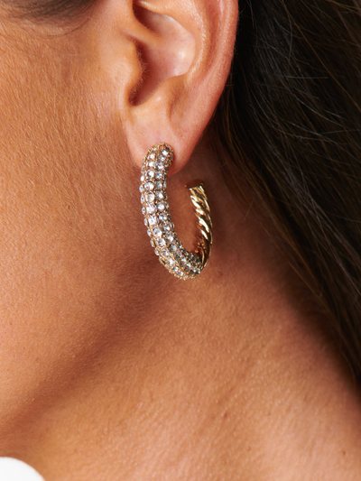 Showmeyourmumu Ettika Crystal Dotted Twist Hoop Earrings ~ Gold