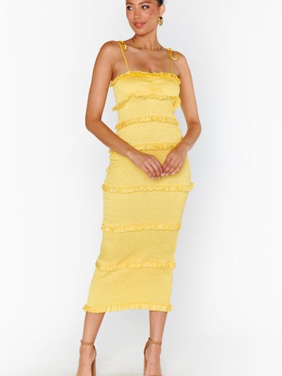 Showmeyourmumu Stella Smocked Dress ~ Yellow Luxe Satin
