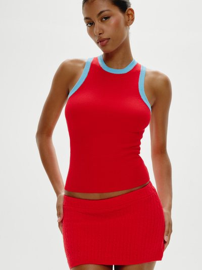 Frankiesbikinis Cuddle Ribbed Tank Top - Cherry