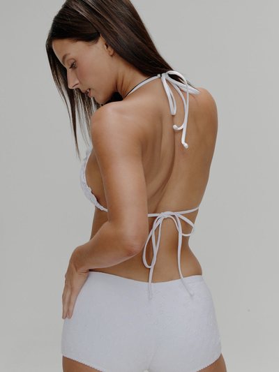 Frankiesbikinis Logan Eyelet Swim Shorts - Spring Cloud