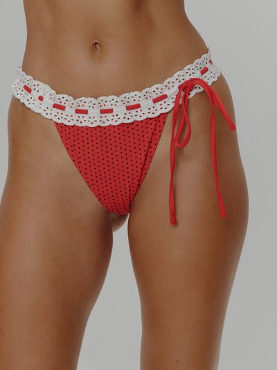 Frankiesbikinis Lacey Micro Bikini Bottom - Spice Dot