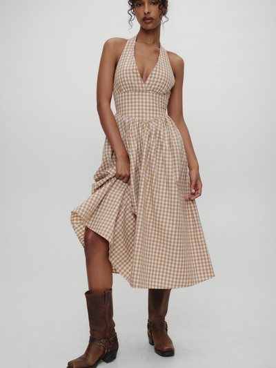 Frankiesbikinis x BELLA HADID Prairie Midi Dress - Rodeo Gingham