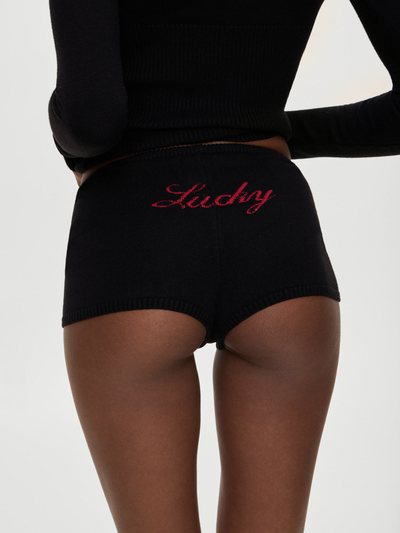 Frankiesbikinis x BELLA HADID Bradley Knit Booty Shorts - Lone Star Black