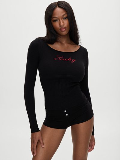 Frankiesbikinis x BELLA HADID Theo Knit Sweater - Lone Star Black