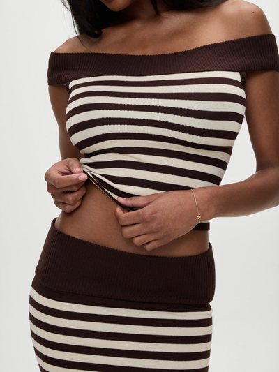 Frankiesbikinis x BELLA HADID Tucker Knit Top - Cowboy Stripe