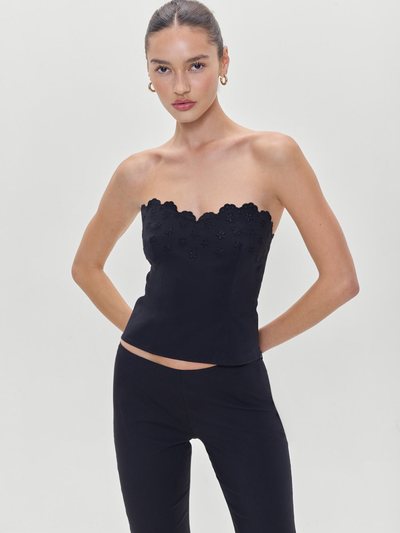 Frankiesbikinis Twilight Embroidered Corset Top - Black