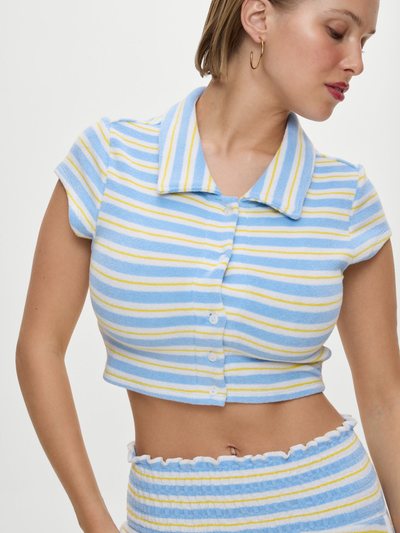 Frankiesbikinis Laurel Striped Terry Cloth Shirt - Ashbury Stripe