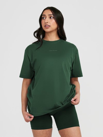 Oneractive Classic Mirror Graphic Oversized T-Shirt | Washed Evergreen