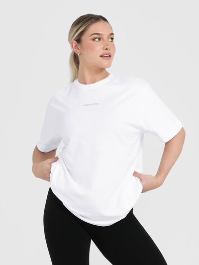 Oneractive Classic Mirror Graphic Oversized T-Shirt | White