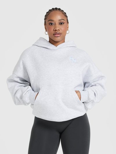Oneractive All Day Varsity Oversized Hoodie | Light Grey Marl