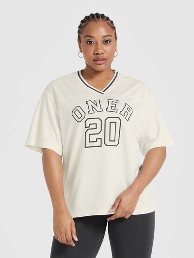Oneractive Varsity V Neck Short Sleeve T-shirt | Off White