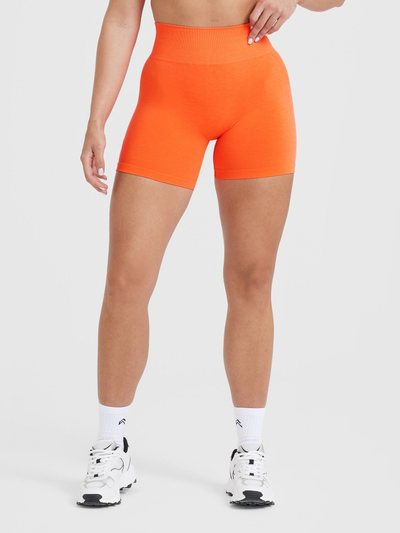 Oneractive EffortlessLift™ Seamless Shorts with White Logo | Tangerine Orange