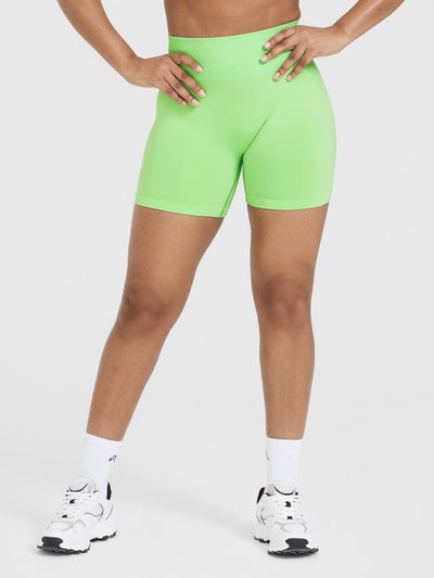 Oneractive EffortlessLift™ Seamless Shorts with White Logo | Apple Green