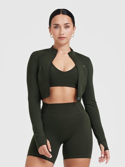 Oneractive Timeless Crop Jacket | Khaki