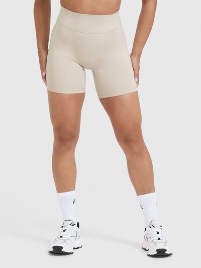 Oneractive Timeless High Waisted Shorts 6" | Sand