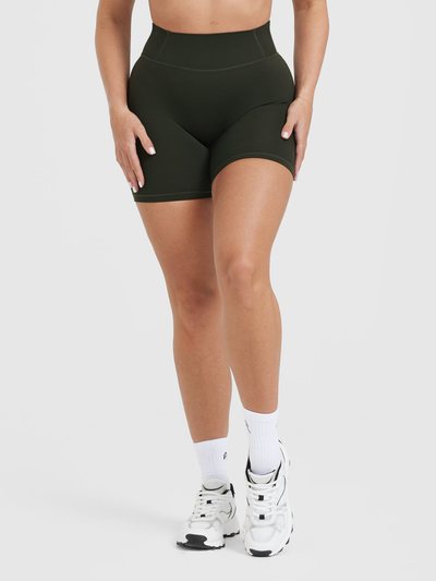 Oneractive Timeless High Waisted Shorts 6" | Khaki